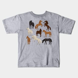 horses colored collection Kids T-Shirt